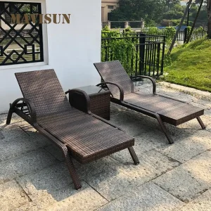 Ngoại thất sân vườn Ngoài Trời Sân Vườn Mây Bộ Bàn Ghế Ghế Dài Ghế Dành Cho Bể Bơi Câu Cá Cắm Trại Nắng Đi Biển Chaise Longue Đơn Giản