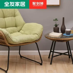 Ngoại thất sân vườn Nhà đan bằng liễu gai ba mảnh giải trí ban công đệm đàn hồi cao bàn ghế đơn giản kết hợp bàn cà phê nhỏ - Hình 2