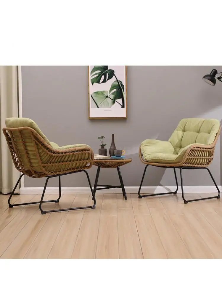 Ngoại thất sân vườn Nhà đan bằng liễu gai ba mảnh giải trí ban công đệm đàn hồi cao bàn ghế đơn giản kết hợp bàn cà phê nhỏ Ngoại thất sân vườn Nhà đan bằng liễu gai ba mảnh giải trí ban công đệm đàn hồi cao bàn ghế đơn giản kết hợp bàn cà phê nhỏ
