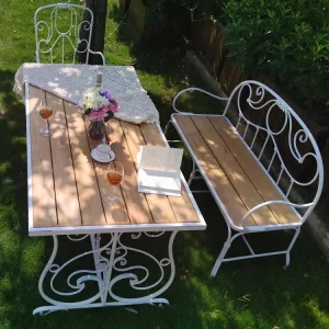 Ngoại thất sân vườn Pháp Vintage Bàn Ghế 3 Bộ Phong Cách Châu Âu Sân Vườn Cafe Bàn Dài Sân Thượng Ngoài Trời Thường Ngày ghế Sắt - Hình 3