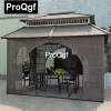 Ngoại thất sân vườn Prodgf 1 Bộ 4*3 Mét Gazebos Khung Sắt Đồ Gỗ Ngoài Trời Nhà