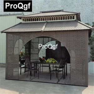 Ngoại thất sân vườn Prodgf 1 Bộ 4*3 Mét Gazebos Khung Sắt Đồ Gỗ Ngoài Trời Nhà