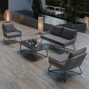 Ngoại thất sân vườn Sang trọng ngoài trời mây sofa khách sạn sân sân thượng sân vườn hợp kim nhôm chống thấm nước kết hợp sofa - Hình 2