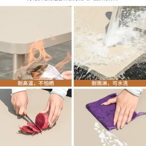 Ngoài Trời Bắc Âu - Ghế Mây, Bàn Ghế Cao Cấp Sân Vườn, Bàn Thép Carbon Đơn Giản - Hình 3