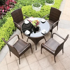 Ngoài trời đơn giản giải trí, ghế mây ngoài trời, ghế mây ngoài trời sân vườn, ban công bàn cà phê nhỏ tựa lưng bàn ghế mây.