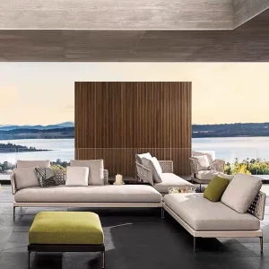 Ngoài Trời Mây Sofa Sân Vườn: Phòng Nắng Biệt Thự Ngoài Trời Bắc Âu, Chống Thấm Nước, Chống Nắng, Giải Trí, Nội Thất Hợp Kim Nhôm - Hình 2