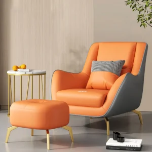 Nhà Thiết Kế Người Ý Tựa Lưng Da Ghế Phòng Khách Nội Thất Gia Đình Căn Hộ Nhỏ Ghế Sofa Lười Ban Công Ghế Bành Giải Trí GM - Hình 2