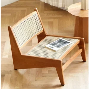 Nhà trọ Ghế Chống Bẹp Đầu Gỗ Mây Dệt Ghế Thư Giãn Phòng Khách Sofa Đơn Ghế Lưng Thoải Mái Nội Thất Bắc Âu - Hình 3