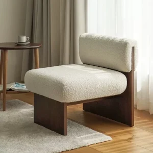 Nhật Bản Gỗ Chắc Chắn Ghế Sofa Đơn Retro Nhà Thiết Kế Phòng Khách Nhà Nghệ Thuật Ghế Giải Trí Trong Nhà Thịt Cừu Trang Tựa Lưng Ghế Sofa Lười