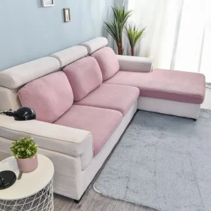 Nhung Sang Trọng L Sofa Hình Đệm Cho Phòng Khách Co Giãn Đồ Nội Thất Ghế Bọc Chaise Longue Sofa Ghế Co Giãn - Hình 4