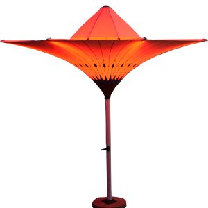 Ô dù khách sạn có đèn, ô dù ngoài trời lưới màu đỏ, ô dù quảng cáo sáng tạo màu trắng - Hình 4