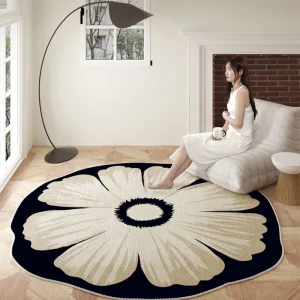 Pháp Thảm Phòng Khách Tròn Không Đều Thảm Phòng Ngủ Ins Nữ Nghệ Thuật Cloakroom Thảm Chống Trơn Trượt Diện Tích Lớn Phòng Chờ thảm