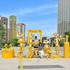Phim hoạt hình hổ điêu khắc ngoài trời sợi thủy tinh lớn được gia cố bằng nhựa trung tâm mua sắm Meichen net màu đỏ thẻ đục lỗ trang trí sàn trang trí lớn