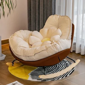 Phong Cách Bắc Âu Đơn Hình Hoa Đính Đá Sofa Lười Ban Công Phòng Khách Phòng Ngủ Giải Trí Có Thể Nằm Có Thể Ngủ Cao Cấp Vỏ Trứng Chim Cánh Cụt Ghế