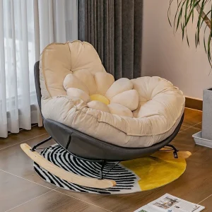 Phong Cách Bắc Âu Đơn Hình Hoa Đính Đá Sofa Lười Ban Công Phòng Khách Phòng Ngủ Giải Trí Có Thể Nằm Có Thể Ngủ Cao Cấp Vỏ Trứng Chim Cánh Cụt Ghế - Hình 4