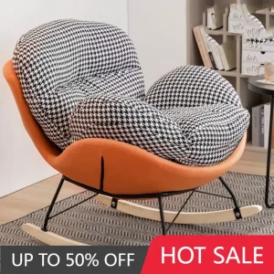 Phong Cách Bắc Âu Ghế Thoải Mái Nhung Phòng Khách Cao Cấp Bọc Thư Giãn Hình Hoa Đính Đá Chống Bẹp Đầu Mecedora Phòng Chờ Nội Thất - Hình 2