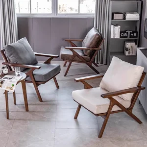 Phong Cách Nhật Bản Gỗ Chắc Chắn Ghế Mềm Retro Tựa Lưng Ghế Phòng Khách Phòng Khách Sofa Đơn Ghế Dày Xốp Nội Thất Gia Đình - Hình 3