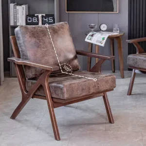 Phong Cách Nhật Bản Gỗ Chắc Chắn Ghế Mềm Retro Tựa Lưng Ghế Phòng Khách Phòng Khách Sofa Đơn Ghế Dày Xốp Nội Thất Gia Đình - Hình 4