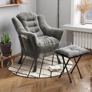 Phòng Khách Mới Lười Giải Trí Nhà Đèn Lưng Ghế Sofa Phòng Ngủ Nhà Sofa Thoải Mái Ghế Bành Có Chỗ Để Chân - Hình 4
