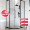 Phòng tắm Santa Leia phòng tắm tùy chỉnh hình quạt Vách ngăn phòng tắm khô và ướt lưới ngăn cách màu đỏ khung hẹp cửa kính mưa cửa trượt