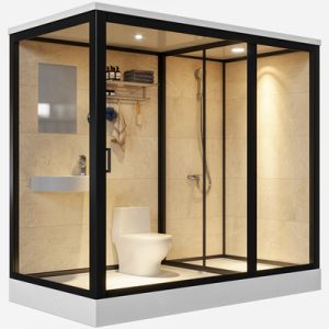 Phòng tắm tích hợp phòng tắm nhà vệ sinh một khối phòng tắm vách ngăn phòng tắm hộ gia đình bằng kính phòng tắm ngăn cách khô và ướt