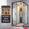 Phòng tắm tích hợp Vách ngăn phòng tắm gia đình một mảnh với chậu dưới cùng không khí ấm áp màu trắng tích hợp bồn tắm hình quạt và phòng tắm