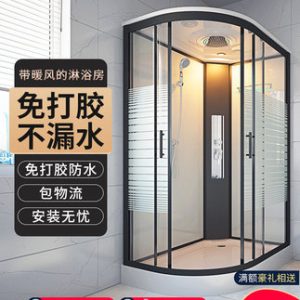 Phòng tắm tích hợp Vách ngăn phòng tắm gia đình một mảnh với chậu dưới cùng không khí ấm áp màu trắng tích hợp bồn tắm hình quạt và phòng tắm