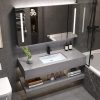 Phòng tắm tối giản hiện đại đá phiến một chậu tủ phòng tắm hai lớp kết hợp chậu rửa tùy chỉnh chậu rửa chậu rửa