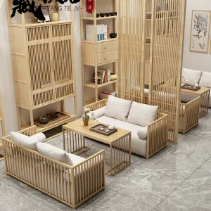 Quán trà kiểu Trung Quốc mới, sofa Nhà hàng trà hiện đại, B&B, Hộp sảnh khách sạn, Bàn ghế sắt kết hợp - Hình 5