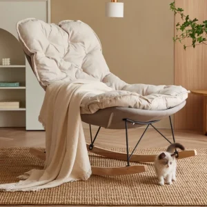 Siêu Nhẹ Bắc Âu Ghế Phòng Khách Gỗ Balcon Đính Đá Chống Bẹp Đầu Ghế Phòng Khách Nhà Thiết Kế Người Lớn Mecedora Nội Thất Gia Đình - Hình 2