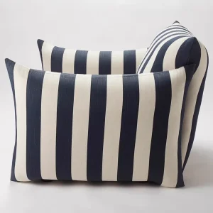 Sọc xanh trắng Mỹ người độc thân kích thước ghế sofa căn hộ phòng khách ghế bành ngựa vằn sofa lười - Hình 2