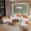 Sofa Bắc Âu đẹp Sang Trọng Cong Sofa Tiếp Nhận Cửa Hàng Quần Áo Lưới Đỏ Thiết Kế Phòng Khách Đơn Giản Làm Đẹp Tóc Salon Sofa