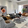 Sofa Bắc Âu đơn giản kích thước Sofa gia đình phòng khách ba hoặc bốn người thẳng hàng đậu phụ khối Sofa Sofa vải công nghệ không giặt Ghế Sofa