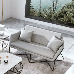 Sofa Bắc Âu Đơn Giản Sofa Vải phòng nhỏ Phòng Khách Giải Trí Sofa Văn Phòng Khách Sạn Họp Khách Ghế Sofa Sắt - Hình 2