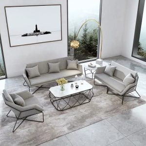 Sofa Bắc Âu Đơn Giản Sofa Vải phòng nhỏ Phòng Khách Giải Trí Sofa Văn Phòng Khách Sạn Họp Khách Ghế Sofa Sắt - Hình 3