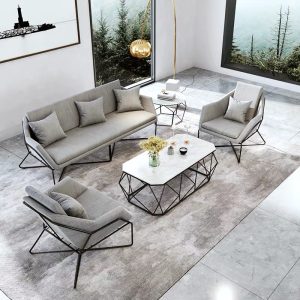 Sofa Bắc Âu Đơn Giản Sofa Vải phòng nhỏ Phòng Khách Giải Trí Sofa Văn Phòng Khách Sạn Họp Khách Ghế Sofa Sắt