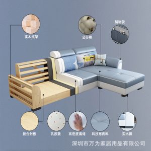 Sofa Bán buôn Sofa vải công nghệ Sofa vải phòng khách chung cư nhỏ hiện đại homestay chung cư nhà cho thuê Sofa vải - Hình 3