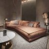 Sofa Baxter kiểu Italy Sofa góc lớn phòng khách hiện đại sang trọng công nghệ hình dạng đặc biệt vải lưới màu đỏ mờ Sofa da