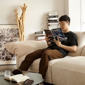 Sofa cánh hoa Phong cách kiểu Italy đơn giản gia đình lớn và nhỏ kiểu cong sáng tạo góc hình đặc biệt nhà thiết kế Ghế Sofa vải - Hình 2
