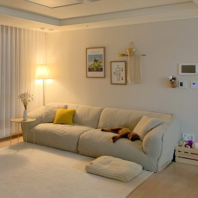 Sofa cao su vải Bắc Âu phòng nhỏ phòng khách đôi kiểu Nhật cho 3 người ngồi xuống Sofa cực êm ái trong gió homestay Sofa cao su vải Bắc Âu phòng nhỏ phòng khách đôi kiểu Nhật cho 3 người ngồi xuống Sofa cực êm ái trong gió homestay