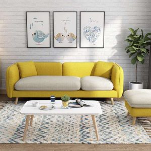 Sofa có thể tháo rời và có thể giặt được phòng nhỏ Sofa đơn giản hiện đại đôi Sofa phòng khách 3 người Sofa cao su gia đình - Hình 2