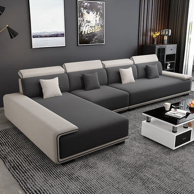 Sofa Công nghệ Bắc Âu Sofa vải phòng khách hiện đại sang trọng đơn giản gia đình lớn bộ Ghế cao su có thể giặt được Sofa Công nghệ Bắc Âu Sofa vải phòng khách hiện đại sang trọng đơn giản gia đình lớn bộ Ghế cao su có thể giặt được