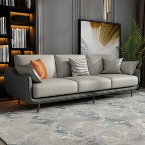 Sofa Công nghệ Bắc Âu Sofa vải thẳng hàng phòng khách ba chỗ ngồi phòng nhỏ có thể tháo rời và giặt được Sofa vải đơn giản kiểu kiểu Italy đơn giản