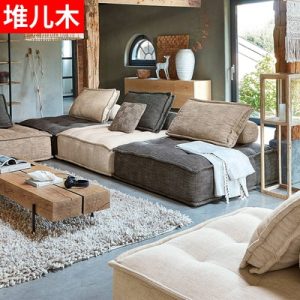 Sofa Công nghệ biểu hiện Bắc Âu vải đậu hũ khối vải công nghiệp Piedmont khối kiểu Italy phòng khách lười mô-đun Sofa