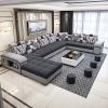 Sofa Công nghệ cao su Sofa vải vải Sofa gia đình lớn đơn giản hiện đại có thể tháo rời và giặt được phòng khách Bắc Âu Sofa vải lắp ráp
