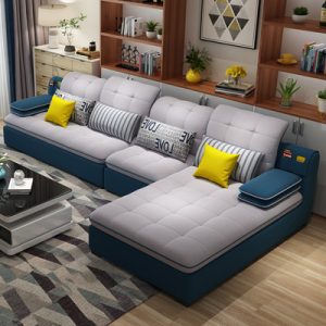 Sofa Công nghệ mới Bắc Âu vải cao su Ghế Sofa có thể tháo rời và giặt được phòng khách đơn giản hiện đại chuyển chân toàn bộ đồ nội thất Ghế Sofa