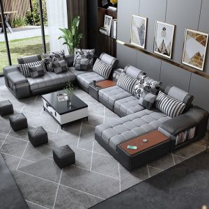 Sofa Công Nghệ Nano Có Thể Giặt Sofa Vải Kích Thước Phòng Khách Hiện Đại Đơn Giản Có Thể Tháo Rời Ghế Sofa Vải Cao Su Có Thể Giặt Được