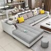 Sofa Công nghệ nhà mới vải Sofa vải nhẹ sang trọng hiện đại đơn giản có thể tháo rời và giặt được đồ nội thất phòng khách chung cư lớn và nhỏ
