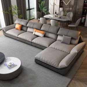 Sofa Công nghệ Sofa vải phòng khách đơn giản hiện đại cao su non wash Bắc Âu hàng thẳng gia đình lớn nhỏ Sofa vải - Hình 3