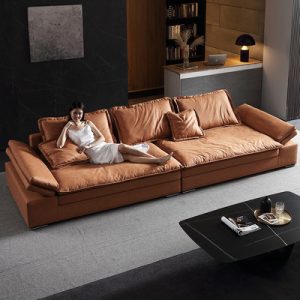Sofa Công nghệ Sofa vải phòng khách hiện đại đơn giản cao cấp nhẹ sang trọng lười gió kiểu Italy đơn giản cực rộng ngồi Sofa sâu
